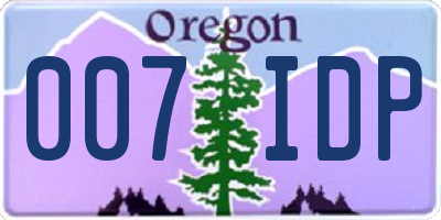 OR license plate 007IDP