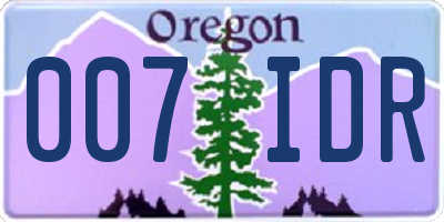 OR license plate 007IDR