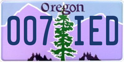 OR license plate 007IED