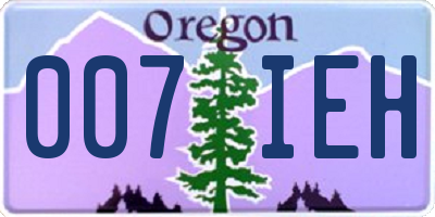 OR license plate 007IEH