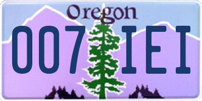 OR license plate 007IEI