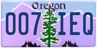 OR license plate 007IEQ