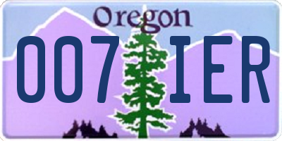 OR license plate 007IER