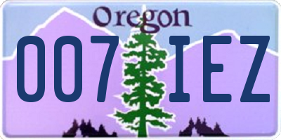 OR license plate 007IEZ