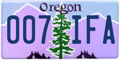 OR license plate 007IFA