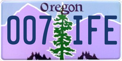 OR license plate 007IFE