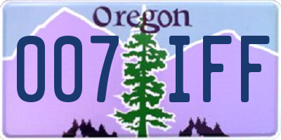 OR license plate 007IFF