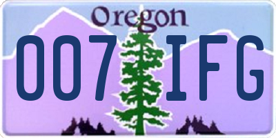 OR license plate 007IFG