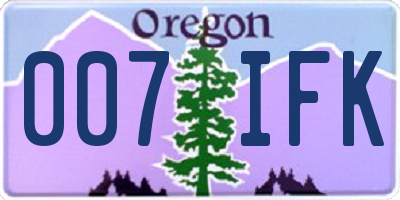 OR license plate 007IFK