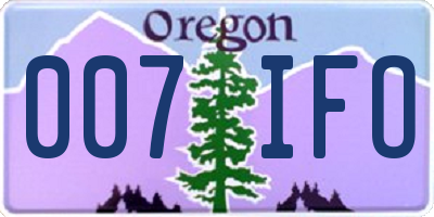 OR license plate 007IFO