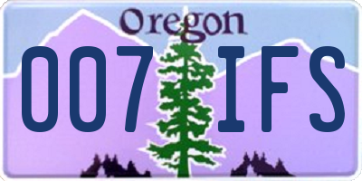OR license plate 007IFS
