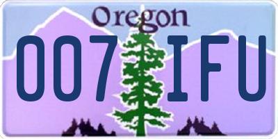 OR license plate 007IFU