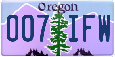 OR license plate 007IFW