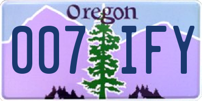OR license plate 007IFY