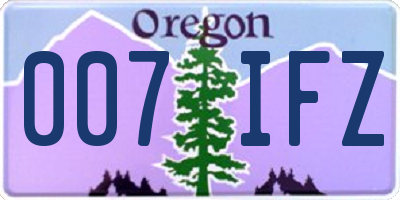 OR license plate 007IFZ