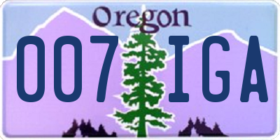 OR license plate 007IGA