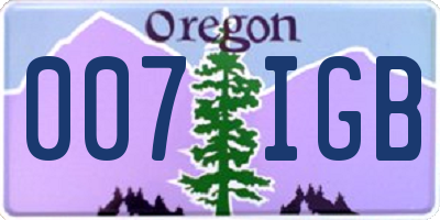 OR license plate 007IGB