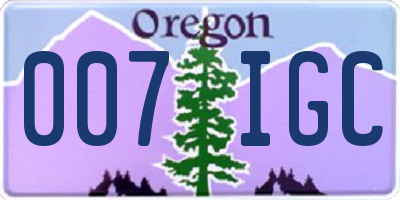 OR license plate 007IGC