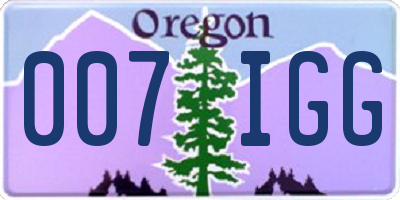 OR license plate 007IGG