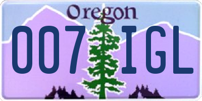 OR license plate 007IGL