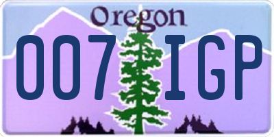 OR license plate 007IGP