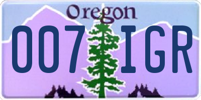 OR license plate 007IGR
