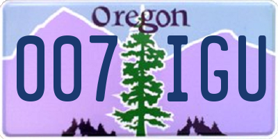 OR license plate 007IGU