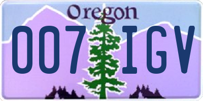 OR license plate 007IGV