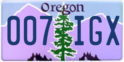 OR license plate 007IGX