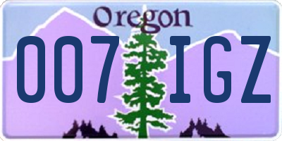 OR license plate 007IGZ