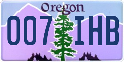 OR license plate 007IHB