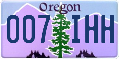 OR license plate 007IHH