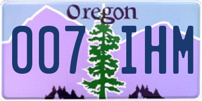 OR license plate 007IHM