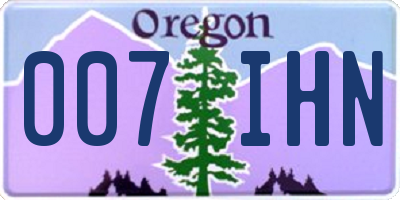 OR license plate 007IHN