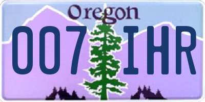 OR license plate 007IHR
