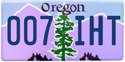 OR license plate 007IHT