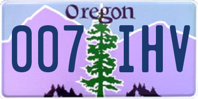 OR license plate 007IHV