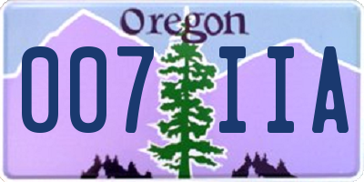 OR license plate 007IIA
