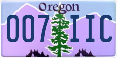 OR license plate 007IIC