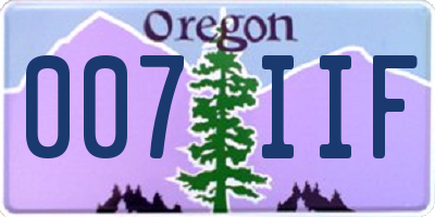 OR license plate 007IIF