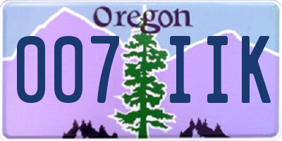 OR license plate 007IIK