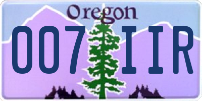 OR license plate 007IIR