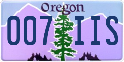 OR license plate 007IIS