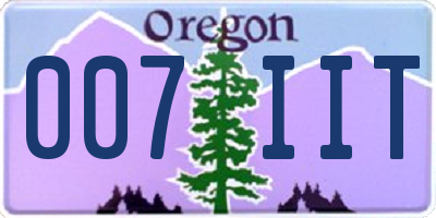OR license plate 007IIT