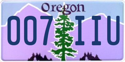 OR license plate 007IIU