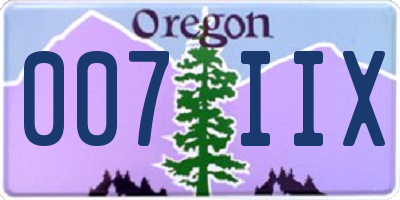 OR license plate 007IIX