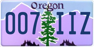OR license plate 007IIZ