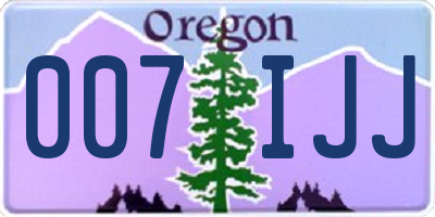 OR license plate 007IJJ
