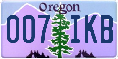 OR license plate 007IKB