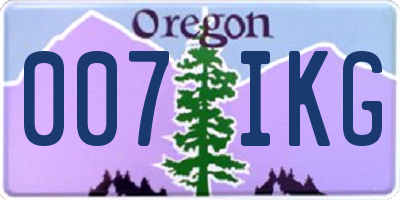 OR license plate 007IKG